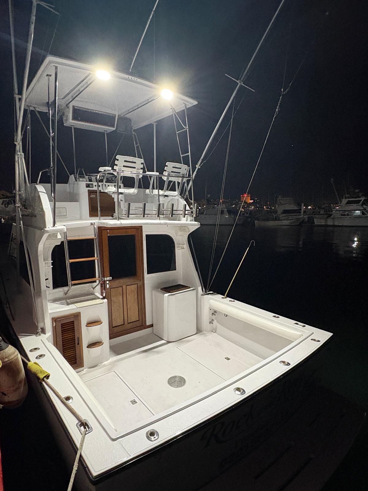 Cockpit at night with overhead lights